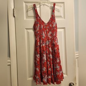 Japna Red Floral Smock Dress
